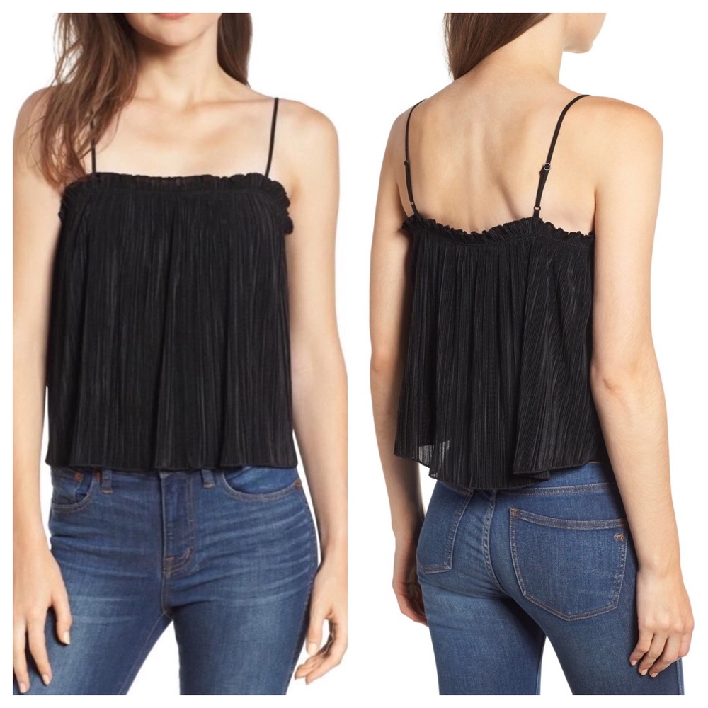Madewell Nicole Pleated Ruffle Tank Top